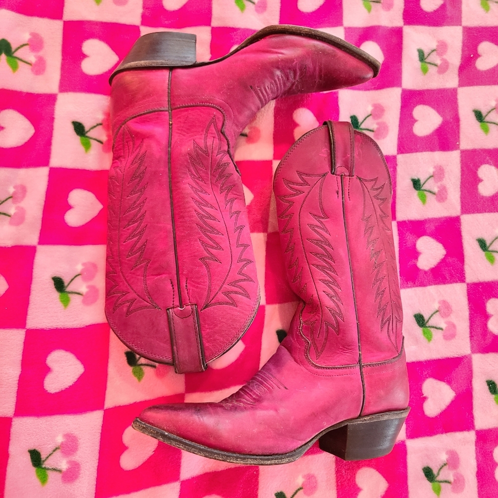 Purple/Magenta Justin Cowboy Boots